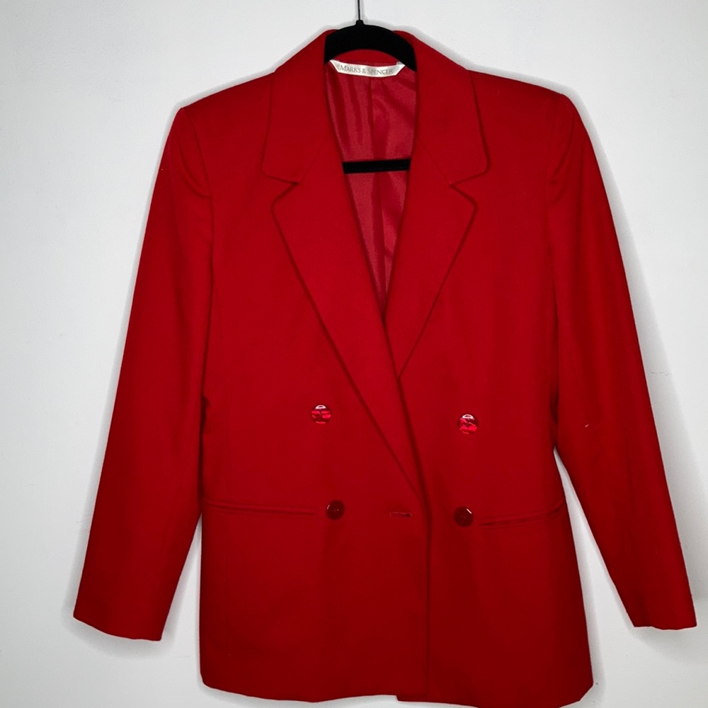 Marks & Spencer Red Blazer | Oversized fit